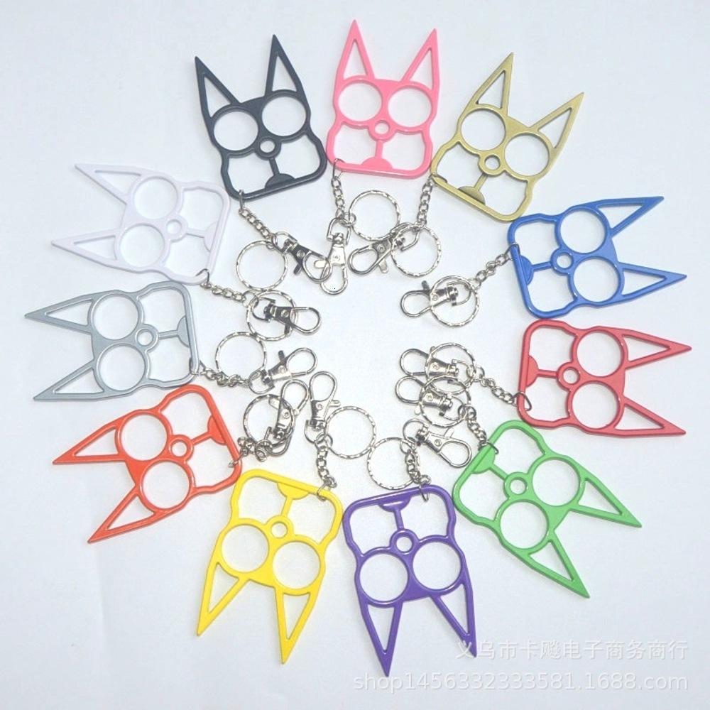 

Cat Edc Justice Two Finger Buckle Key Chain Self Defense and Wolf Proof Products Creative Tiger Window Breaker 5IBQ