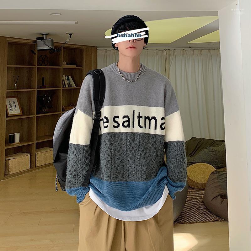 

Men's Sweaters 2022 Fashion Brand Sweater Mens Pullover Color Block Jumpers Knitred Woolen Autumn Korean Streetwear Casual Men Clothes Mari2, Gray pullovers men