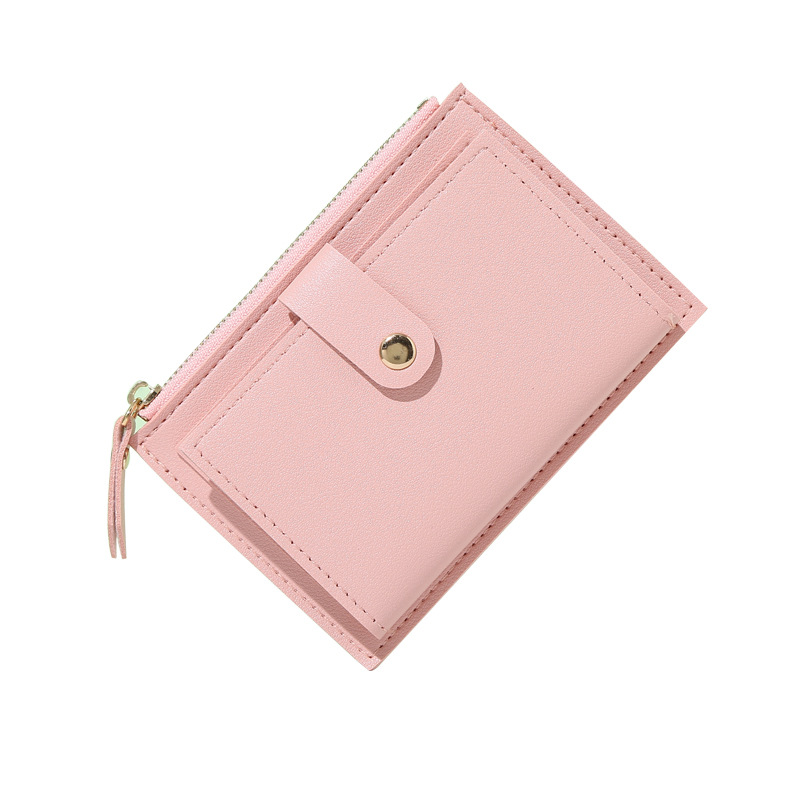 Sac à cartes multi-fentes avec bouton de fermeture éclair, simple pour étudiant, pièce de monnaie zéro, portefeuilles pour femmes, vente en gros