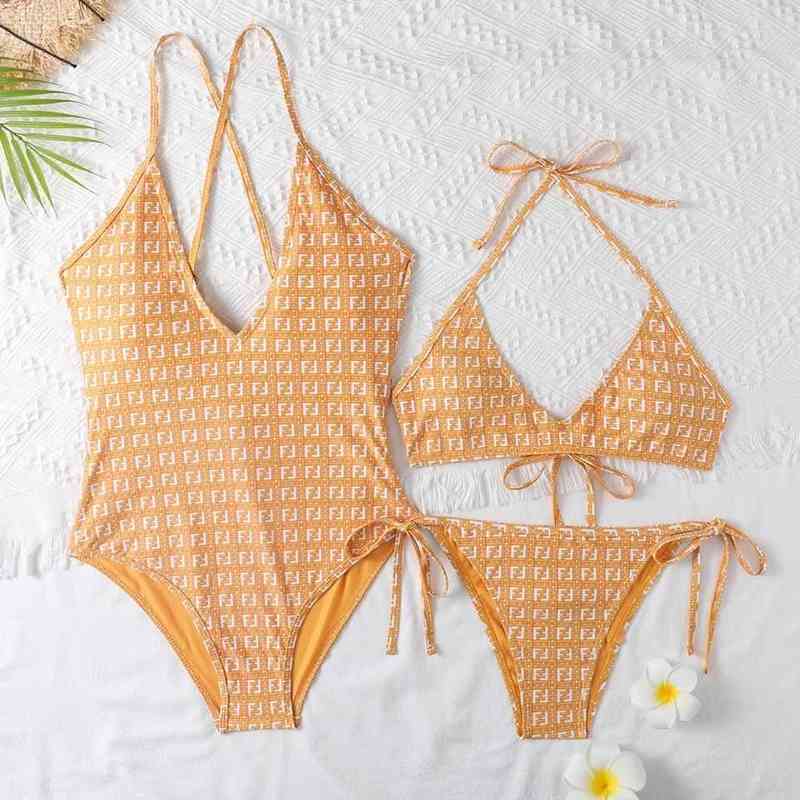 

Designer Women' Swimsuit Bikini 2022 Cross-border European and American Letter Sexy f Swimsuit Split Bikini Expr, Split orange