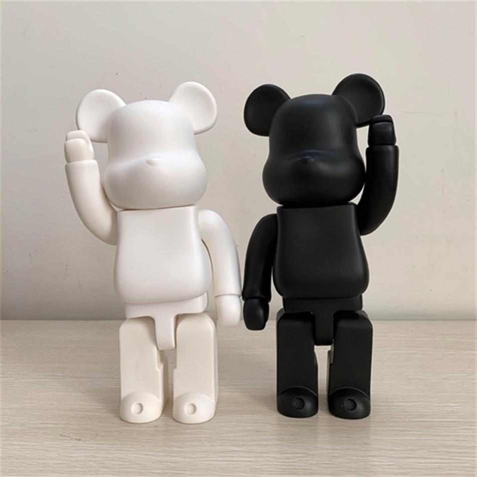 

Cute Anime Bearbricklys PVC Action Figure Model Figures Toy 28CM 400% Block Bear Figure Doll Room Decor Favorites Gift for Girls Y3351, Black