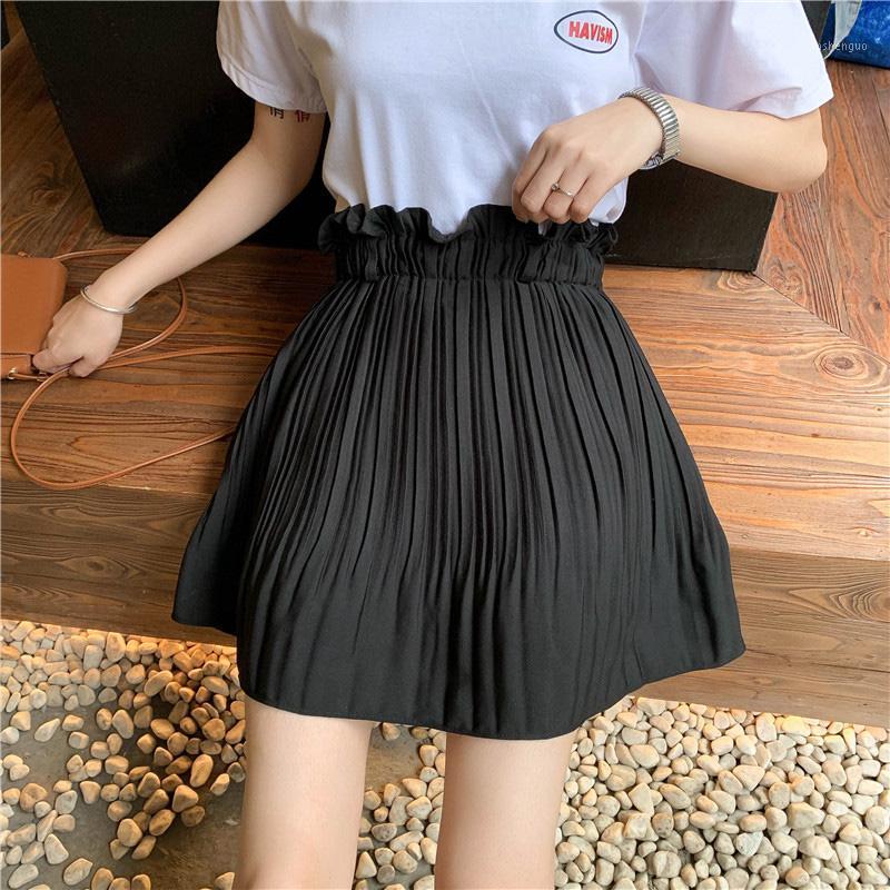 

Skirts BETHQUENOY Mini Black Pleated Women 2022 Mujer Faldas Saias Mulher Chiffon Skirt Midi Jupe Femme Plisada Spodnica Damska