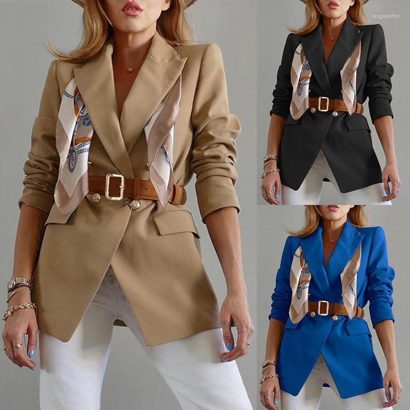 

Women' Suits & Blazers Wenfly Women Jacket Casual Loose Pockets Double Breasted Female Coat Sashes Fashion England Korean Outerwea, Black