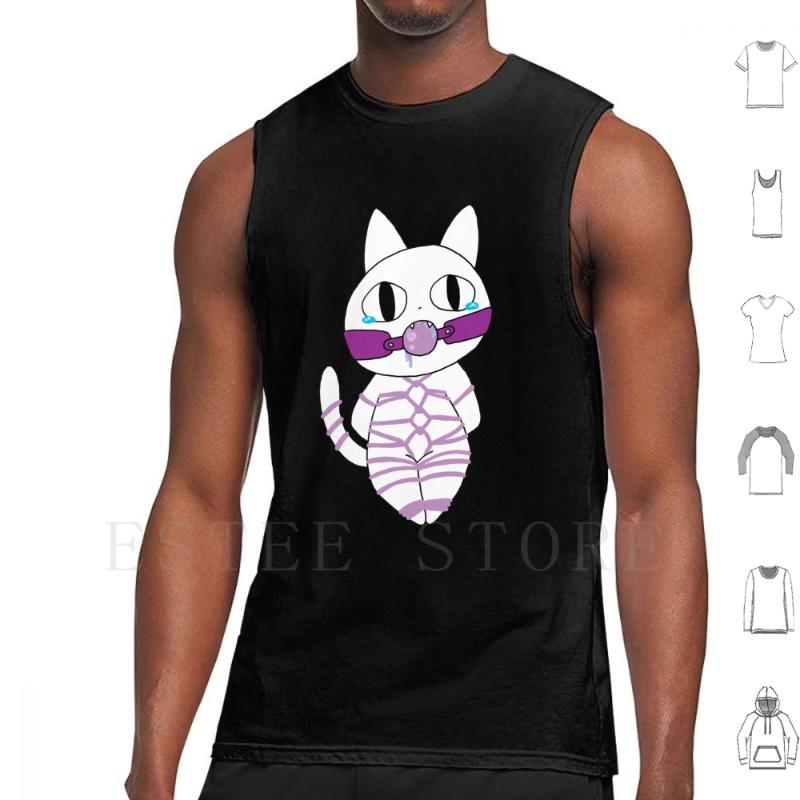 

Men' Tank Tops Shibari Kitty Vest Cat Ball Gag Bondage, M-sleeveless-gray