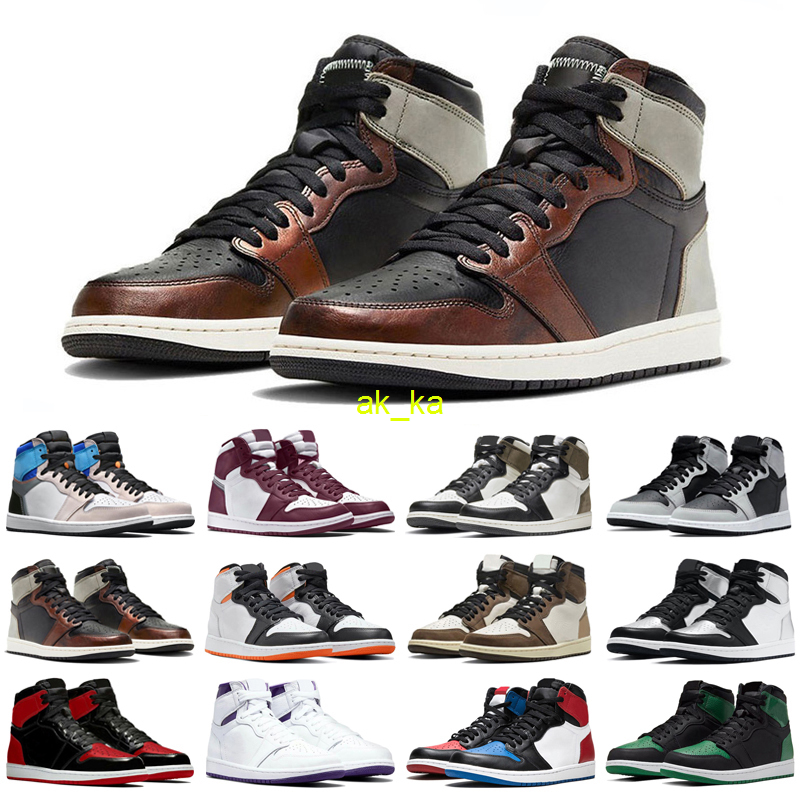 

low price 1 1s High OG Basketball Shoes Men Women Jumpman Military Blue Hyper Royal Lucky Green Pollen UNC Chicago Mens Trainers Sports, #28 fearless