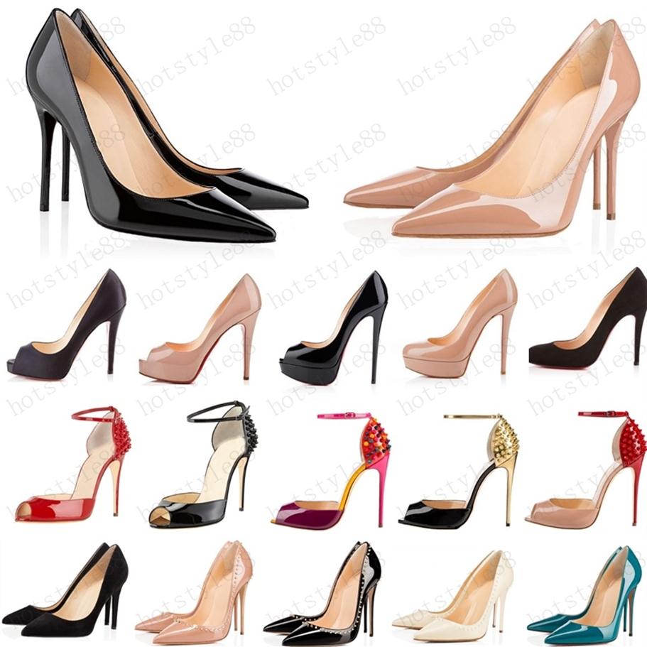 

2019 Women Shoes Red Bottoms High Heels Sexy Pointed Toe Red Sole 8cm 10cm 12cm Pumps Come With Logo dust bags Wedding shoes168l, Box