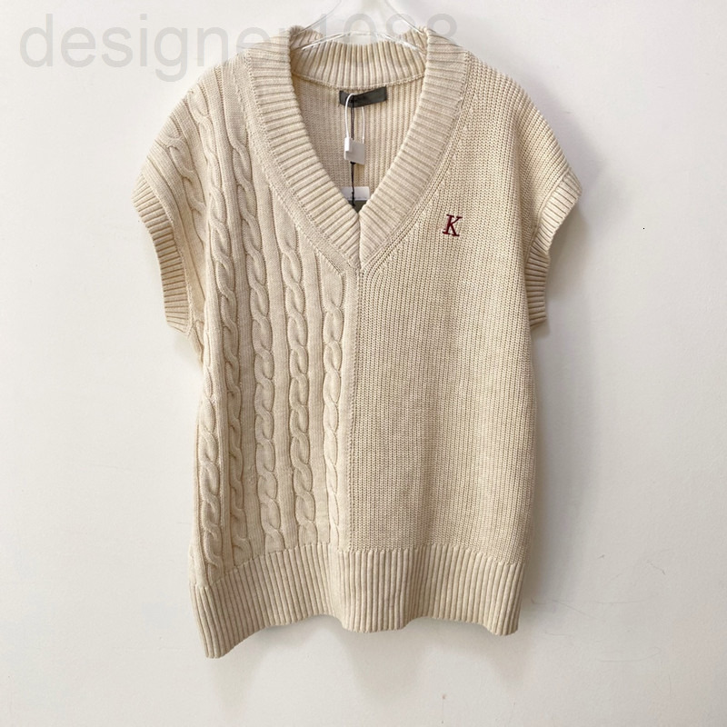 

Women's Sweaters designer Spring and summer new same fried dough twist V-neck casual loose Pullover western style knitted vest shirt suit 8388 5RGK, 2# packing bag