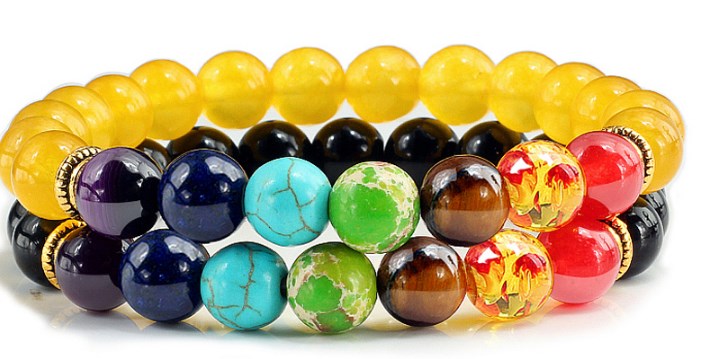 

Fashion Strands Natural Stone tiger eye yellow Agate Chakra Healing Reiki Buddha Yoga adjusted Bracelet elastic she