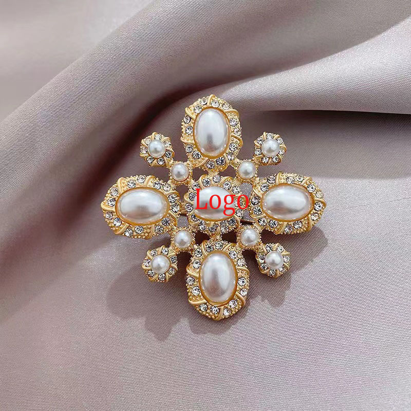 

22ss 20style Mixed Simple Double Letter Pins Women Luxury Designer Brooches Brand Logo Design Crystal Pearl Brooch Suit Pin Wedding Jewelry Accessories