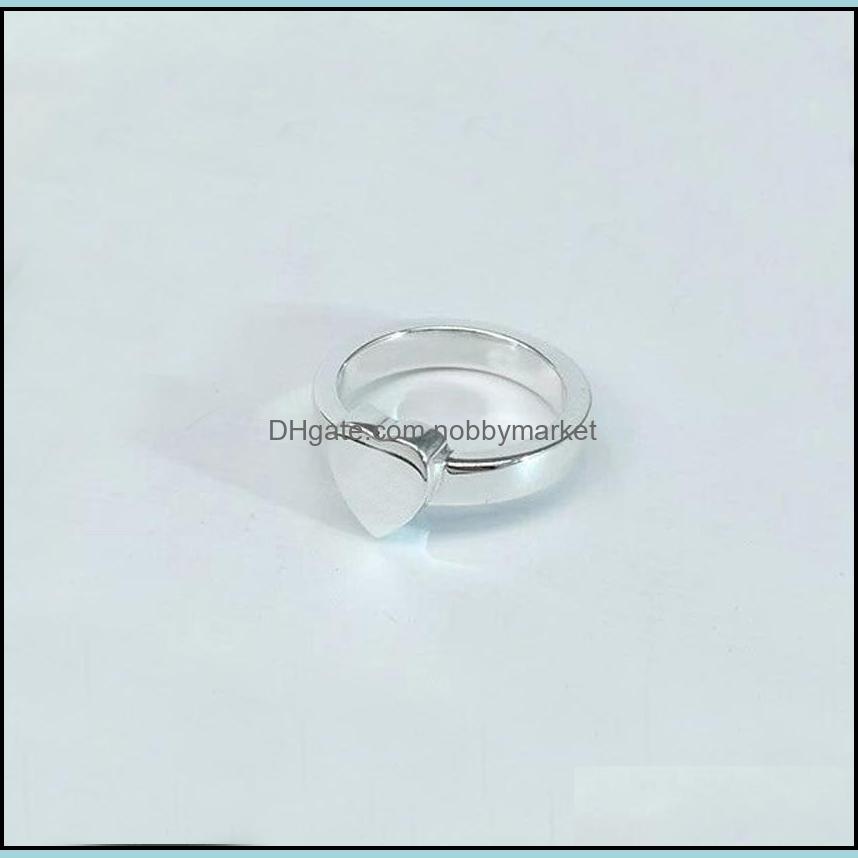 

2022 Sier Plated Ring With Heart For Mens And Women Engagement Wedding Jewelry Lover Gift Drop Delivery 2021 Band Rings Pxdwn