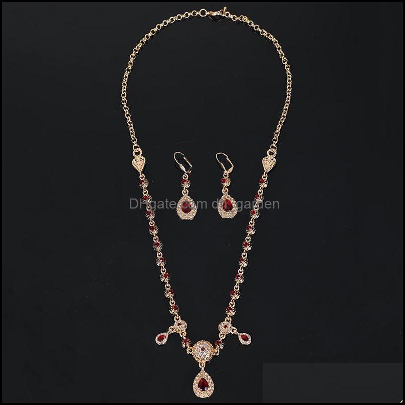 

Earrings Necklace Morocco Fashion Wedding Dress Glass Crystal Set Jewelry Algerian Robe Accessories Drop Delivery 2021 Sets Qj5Gp, As pic