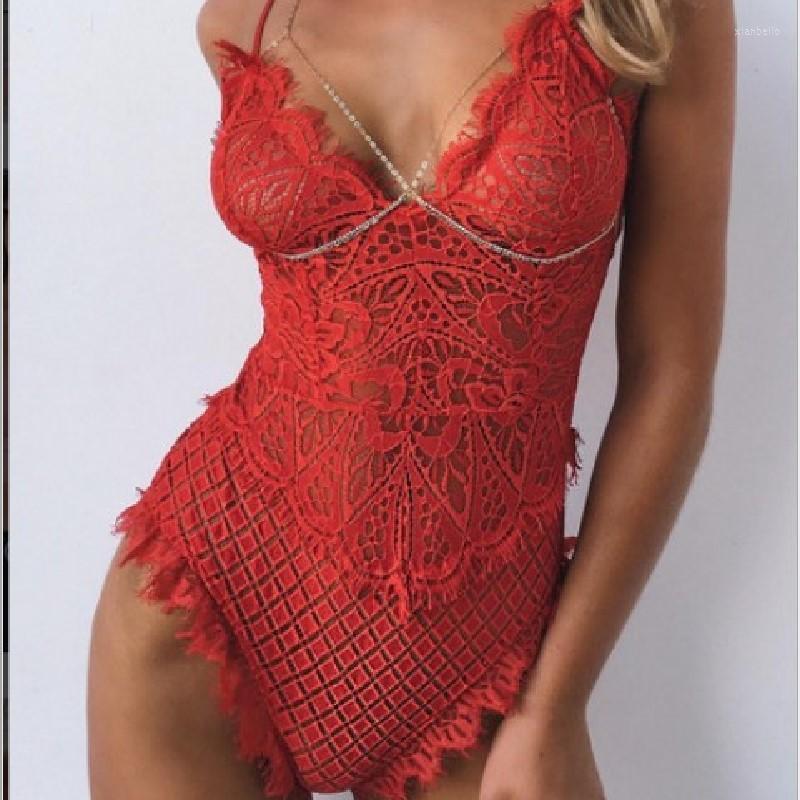 

Women's Shapers 2XL Sexy Bodysuit Lace Underwear Set 4 Colors Eyelash Hollowed Out Body Shaperwear Onesies Clothes, A037