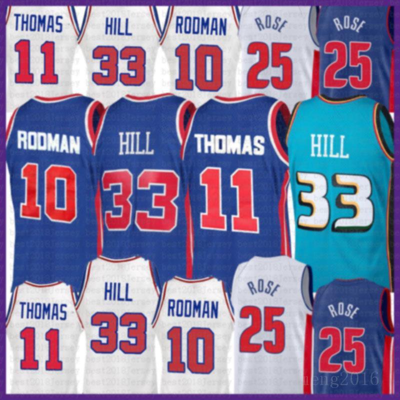 

2021 New Grant 33 Hill basketball jersey Dennis 10 Rodman Mens Isiah 11 Thomas Mesh Retro Derrick 25 Rose Cheap Red, Mens jersey fugu