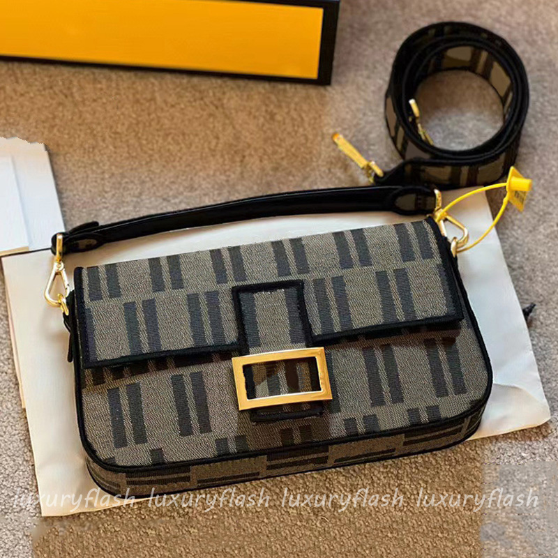 

High Quality Women Designer Baguette Tote Shoulder Bags Luxurys Vintage Crossbody Bag 2022 New Handbags Fashion Ladies Brown Jacquard Purse, Box(not sold separately)