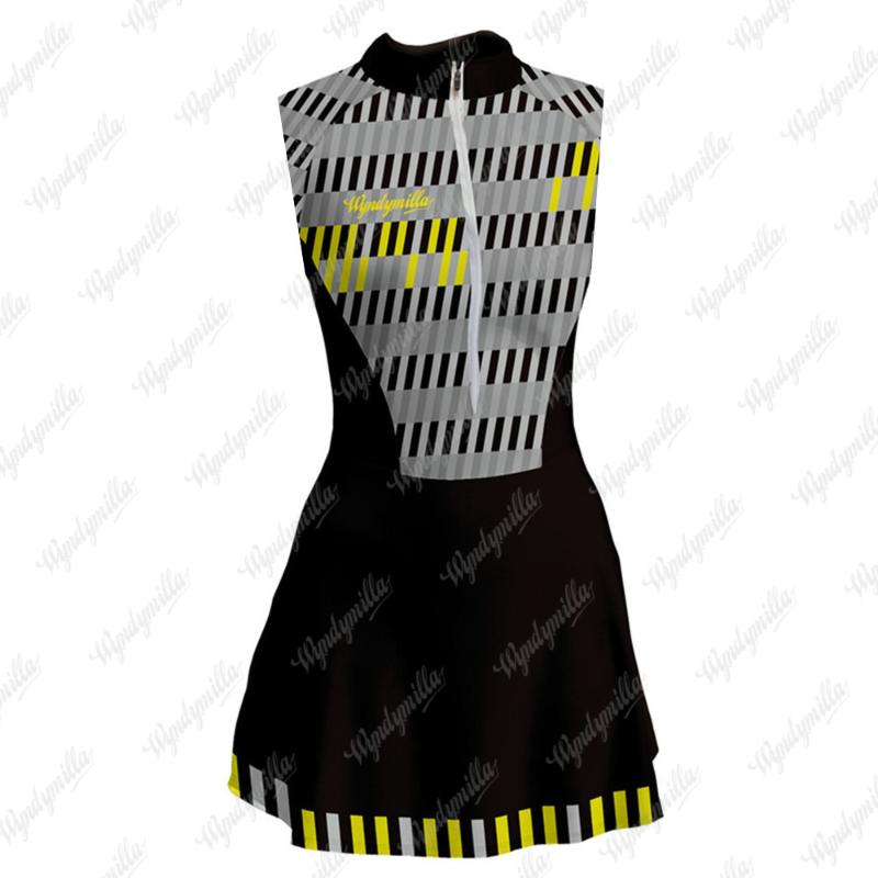 

Racing Sets Wyndymilla Triathlon Skinsuit Cycling Skirt Sleeveless Vest Swimming Running Graceful Little Dress Macaquinho Ciclismo Feminino