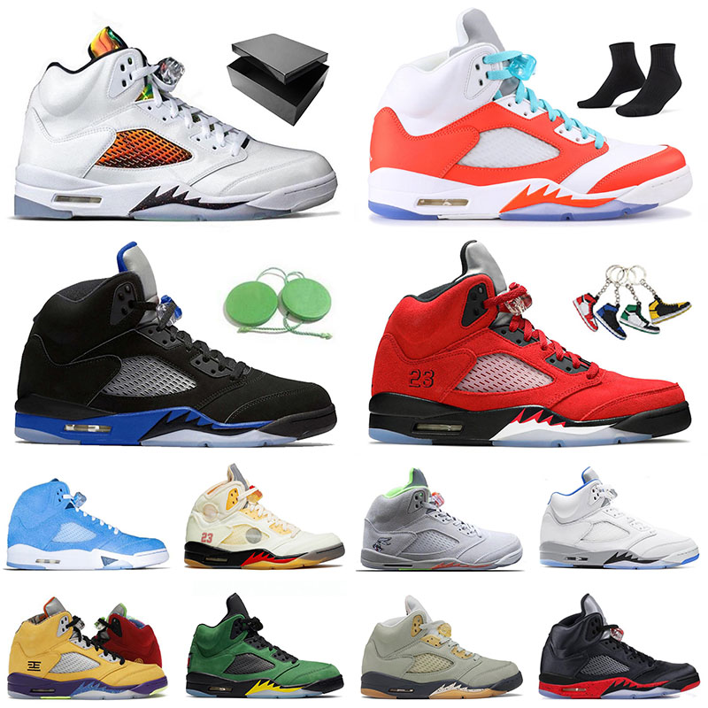 

Original OG 5 5s Jumpman Basketball Shoes PRFC Racer Blue Easter Concord Helmet Hare Jade Horizon Green Bean UNC Men Sneakers Sports Trainers Shattered Backboard, 40-47 green bean