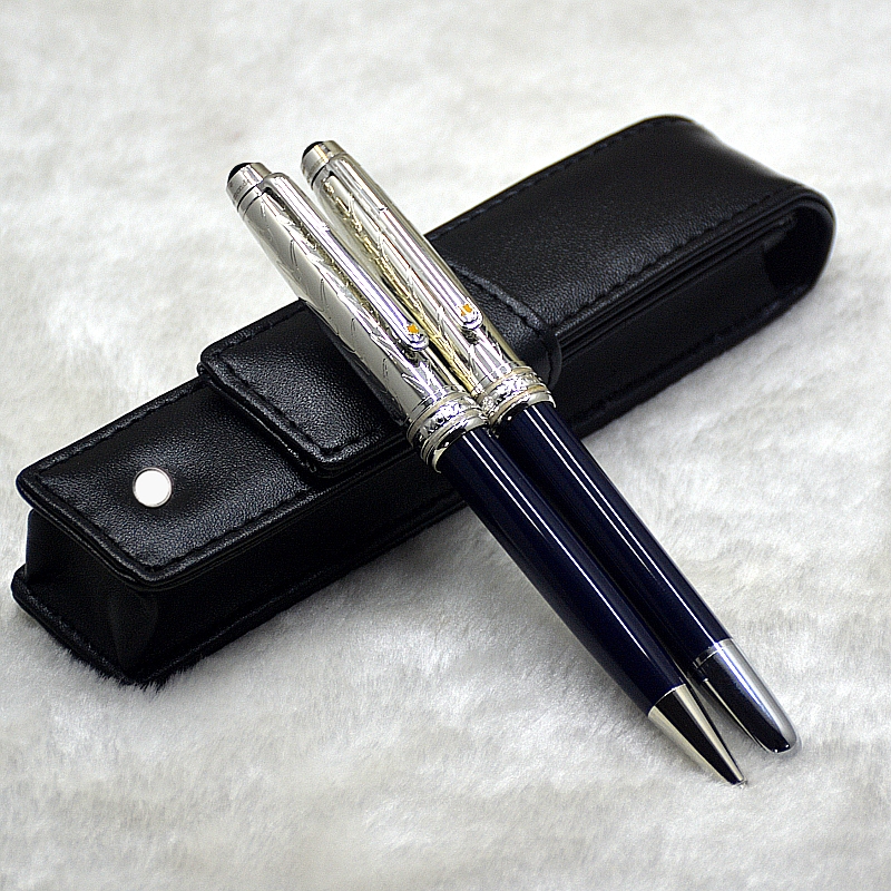 

Send Leather Pen Case - Special Edition Little Prince 163 Rollerball Ballpoint Pen Fountain Pens Writing Office School Stationery With Serial Number, As shown picture