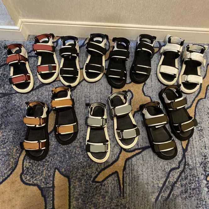 

2021 women Casual Woven Sandals slides slippers Summer Fashion Ladies Platform straps sandal top designer woman slipper slide with box