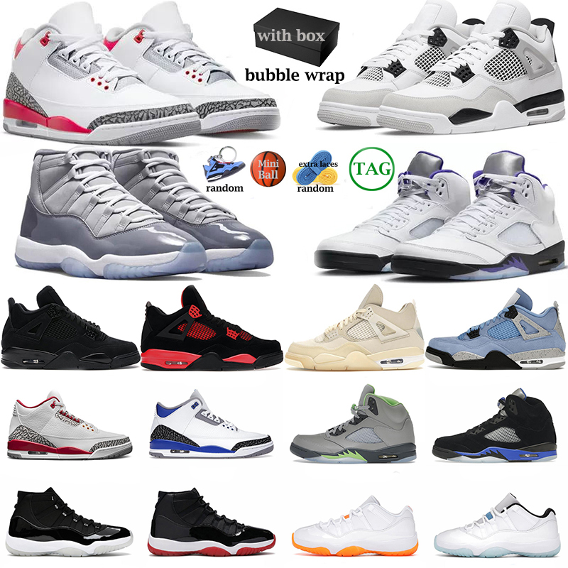 

3 4 5 11 basketball shoes men women fire red racer blue Military black unc red thunder concord green bean cool grey bred space jam jordens 3s 4s 5s 11s sports sneakers 36-47