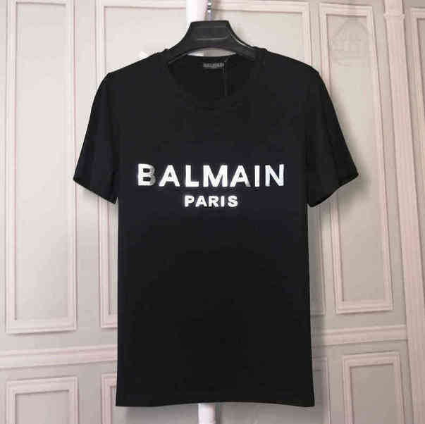 

T-shirt Balma Hot stamping letters new simple printing 2021 balman Unisex top short sleeve 2V4EN7UA, Black gold lettering