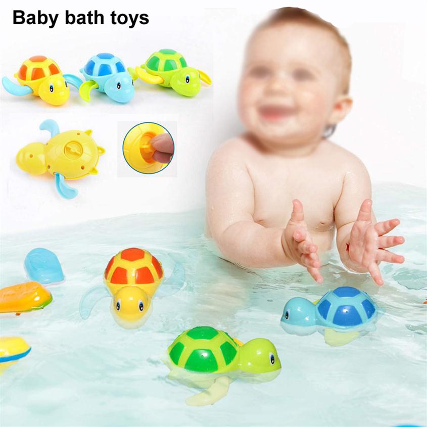 

3pcs Cute Cartoon Tortoise toys Baby bath Toys Floating Swim Turtle Wound-up Chain Clockwork Kids Beach pool Bath Toys swimming an337R