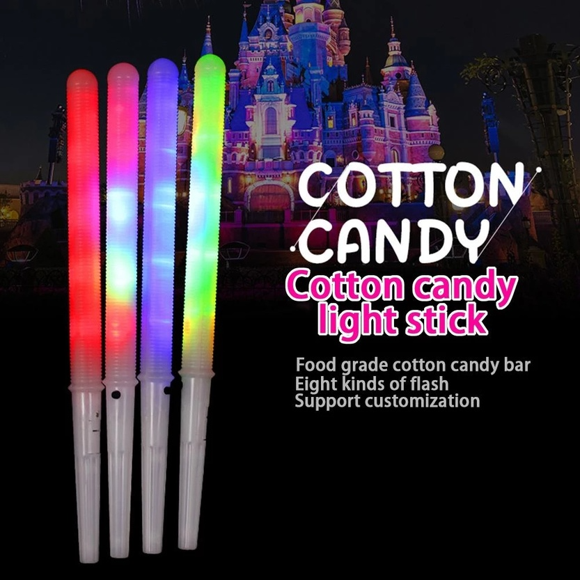 

Cotton Candy Light Cones Colorful Glowing Luminous Marshmallow Cone Stick Party Favors Halloween Christmas Supply Flashing Color C0628x03