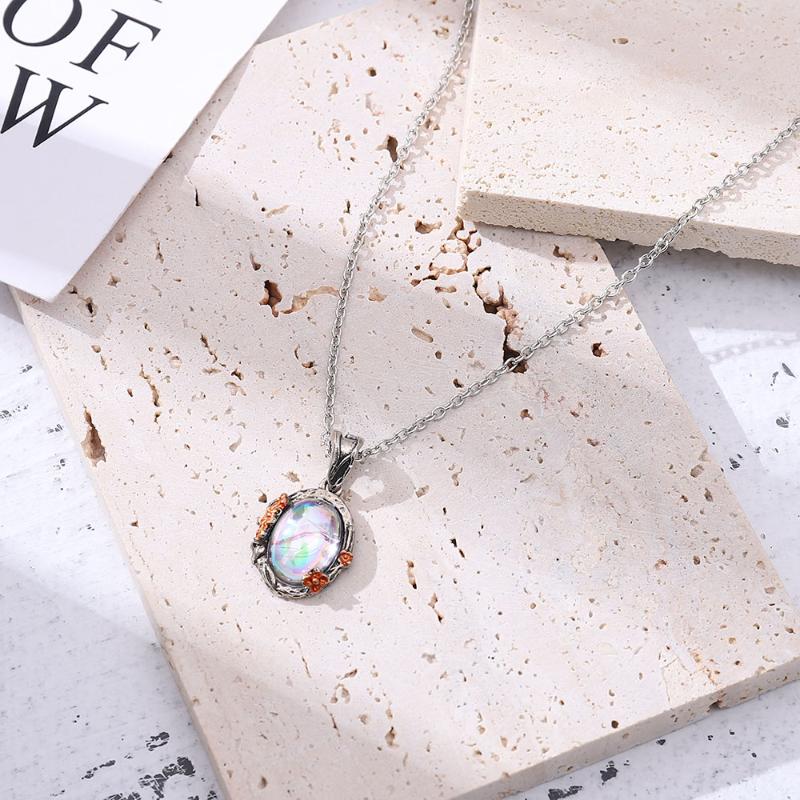 

Chokers Vintage Pendant Necklace Natural Stone Pendants Choker For Women Girls Fashion Jewelry Young Lady Daily Accessories Neck ChainChoker