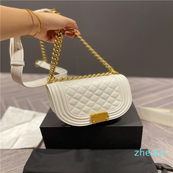 mini femmes Horseshoe sac postier sacs de taille Top créateur de mode sac à bandoulière en cuir de vachette grain de litchi vague couture dames à