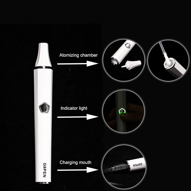 

Authentic G9 Portable Wax Pen Vaporizer Starter Kit Oil Ceramic Chamber White Coilless Dab Rig Electric Cigarette Vapor Vape E cig