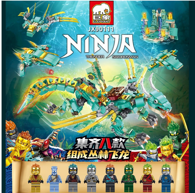 

Wholesale anime figure 2 Figures Battle Building Blocks Kits Bricks New Ninja Water Dragon Classic Movie animation Model Kids Toys Boys For Children Gift