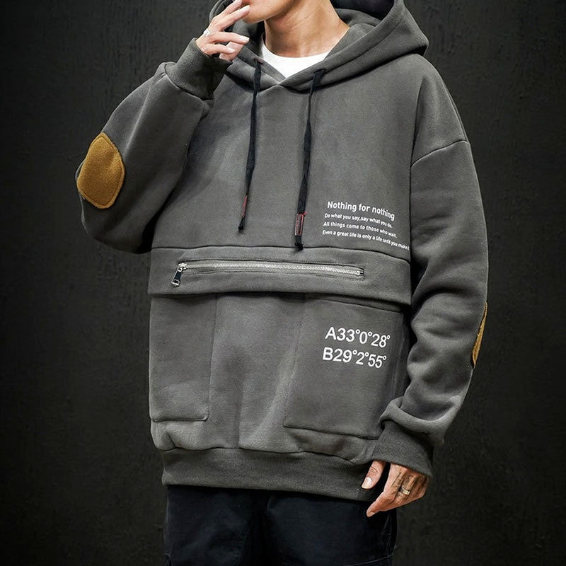 

Harajuku Hoodies Men Thick Fleece Hoodies Japan Style Streetwear Punk Style Oversized Hoodies Long Sleeve Sweatshirts Men Trends 220816, Black