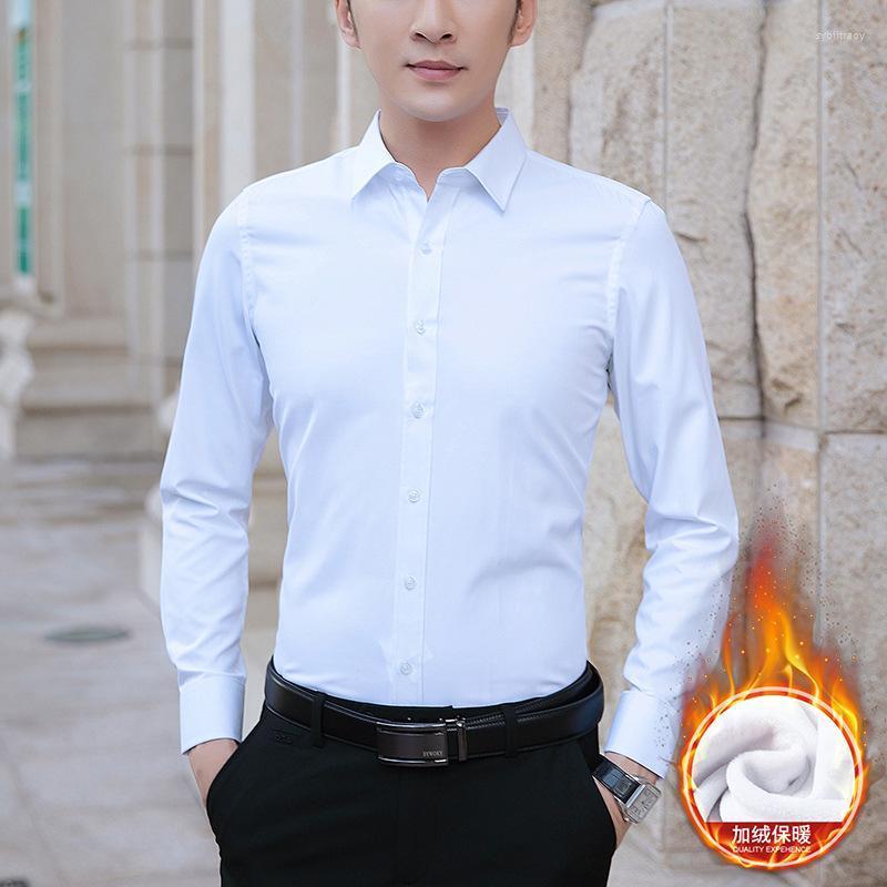 

Men's Dress Shirts Arrival Men Add Velvet High Quality Autumn Men's Long Sleeve Shirt Slim Fit Korean Version Youth Size 5XLMen's Sybi22, Light blue