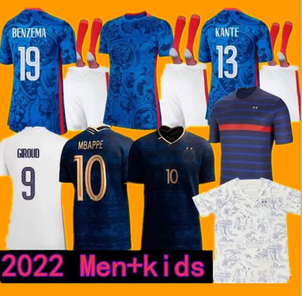 

soccer jerseys 2022 2023 BENZEMA MBAPPE player version GRIEZMANN POGBA 22 23 French World Cup national team francia GIROUD fans KANTE Football shirts AA