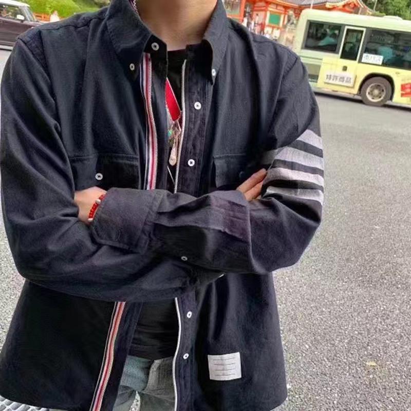 

Men' Casual Shirts Fashion Brand Men Shirt Luxury Trend Zipper Splicing Button Design Original High Quality Women Famous Oxford Cloth Shirt, White