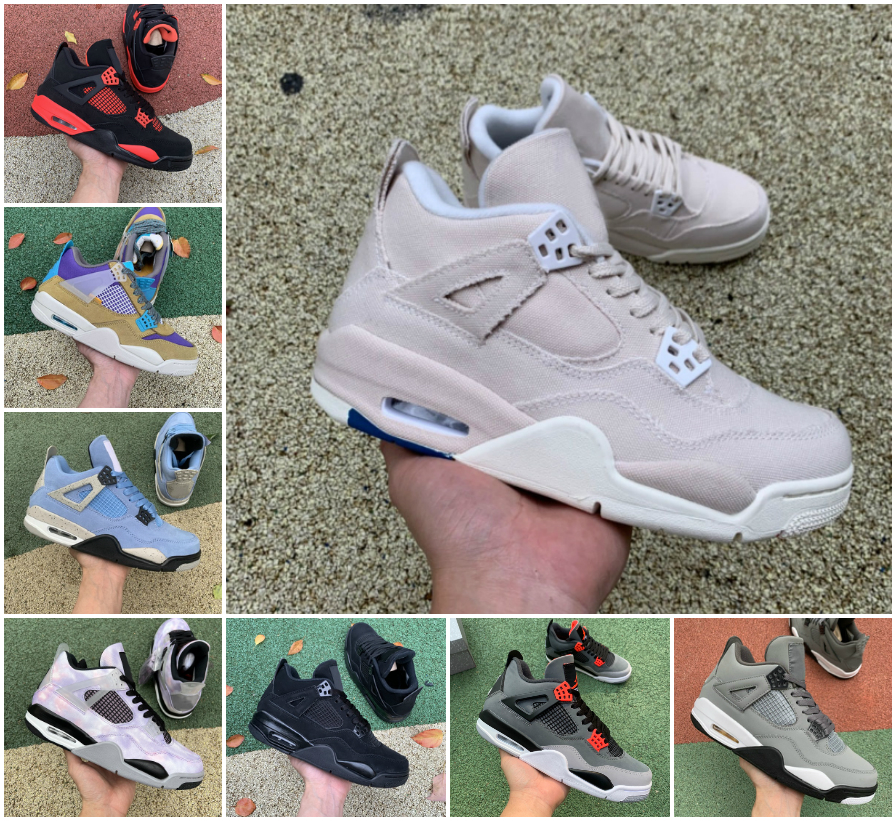 

Jumpman 4 4s University Blue Basketball Shoes Sail White Oreo Red Thunder Zen Master Military Black Cat Infrared Pure Royalty Starfish Blank Canvas Sports Sneakers, Bubble package bag