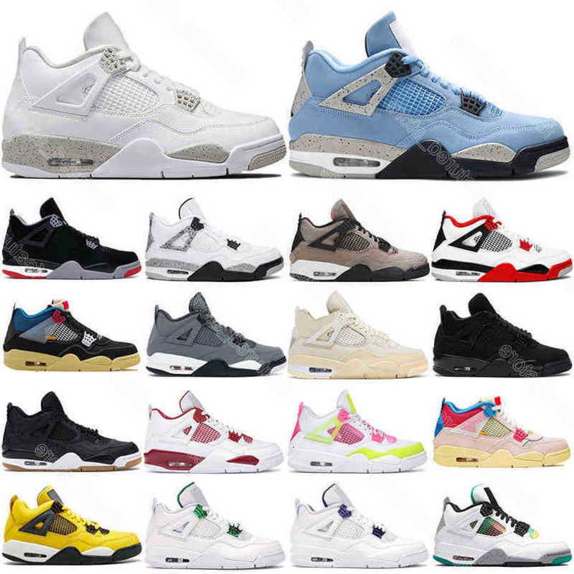 

Jordons UNC White Oreo 4s Desert Moss Basketball Shoes for Men Women 4 University Blue Taupe Haze Bred Sail Court Purple Mens Trainers Sport Sneakers Chaussures, #14