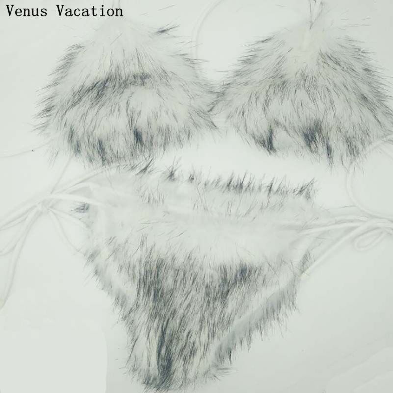 

Vacation style swimsuit Kim Kardash sexy women leather swimwear bathing suit beachsuits biquini fur bikini Y200319, As picture