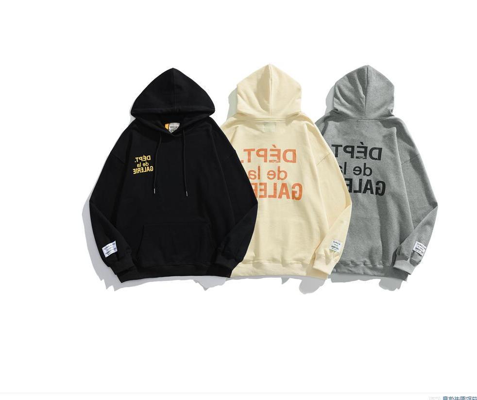 

Spring Autumn Men Women Hoodie Harajuku HipHop Sweatshirt Hoody Letters Print Pullovers Hoodies Gallerydept, Beige