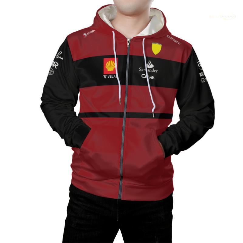 Men's Hoodies & Sweatshirts 2022 Spring F1 Team F1-75 Red Street Jacket Zipper Outdoor Extreme Sports Clothes Fashion Sweatshirt Men Women