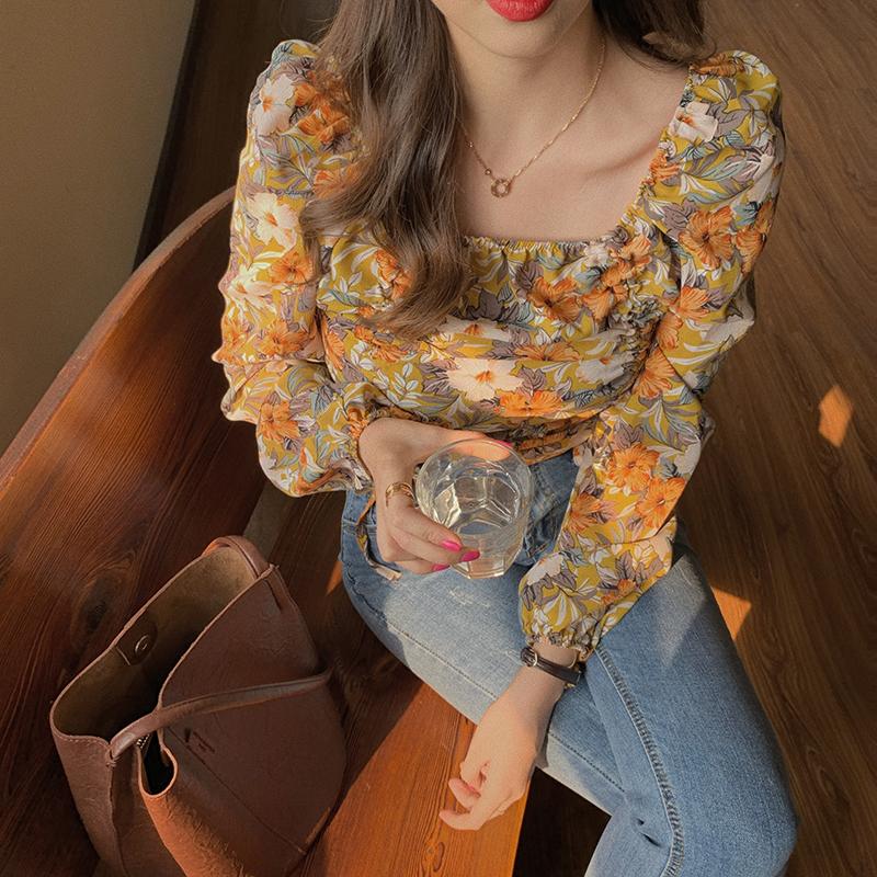 

Women's Blouses & Shirts 2022 Spring Summer Autumn Women Fashion Casual Lady Beautiful Nice Tops Woman Female OL Blusas Femininas Elegante V, Yellow