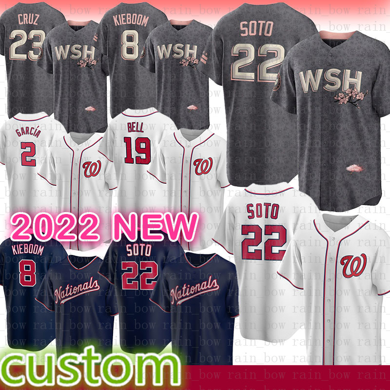 

Washington Baseball Jersey Nationals 2022 Cherry Blossom City Connect 22 Juan Soto 8 Carter Kieboom Nelson Cruz Josh Bell Keibert Ruiz Lane Thomas Cesar Hernandez, 2022 mens(size:m-3xl)guomin