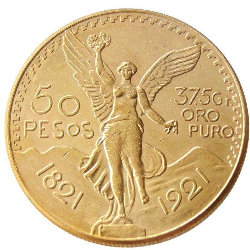 

High Quality 1921-1947 10pcs Mexico Gold 50 Peso Coin copy coin
