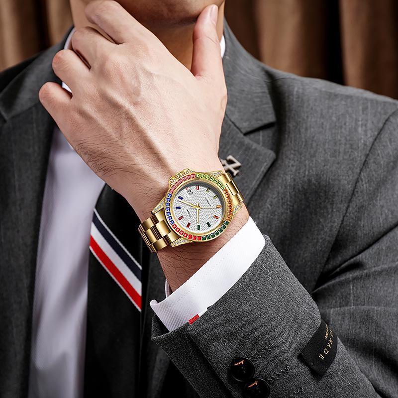 

Wristwatches Difanni 2022 Mens Mechanical Watch Stainless Steel Automatic Luminous Watches Male Waterproof Diamond Wristwatch DropWristwatch, Gold
