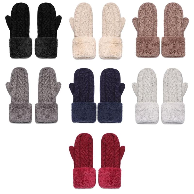 

Five Fingers Gloves Men Ladies Comfortable Knitted Soft Thicken Winter Mittens Womens Extra WarmFive