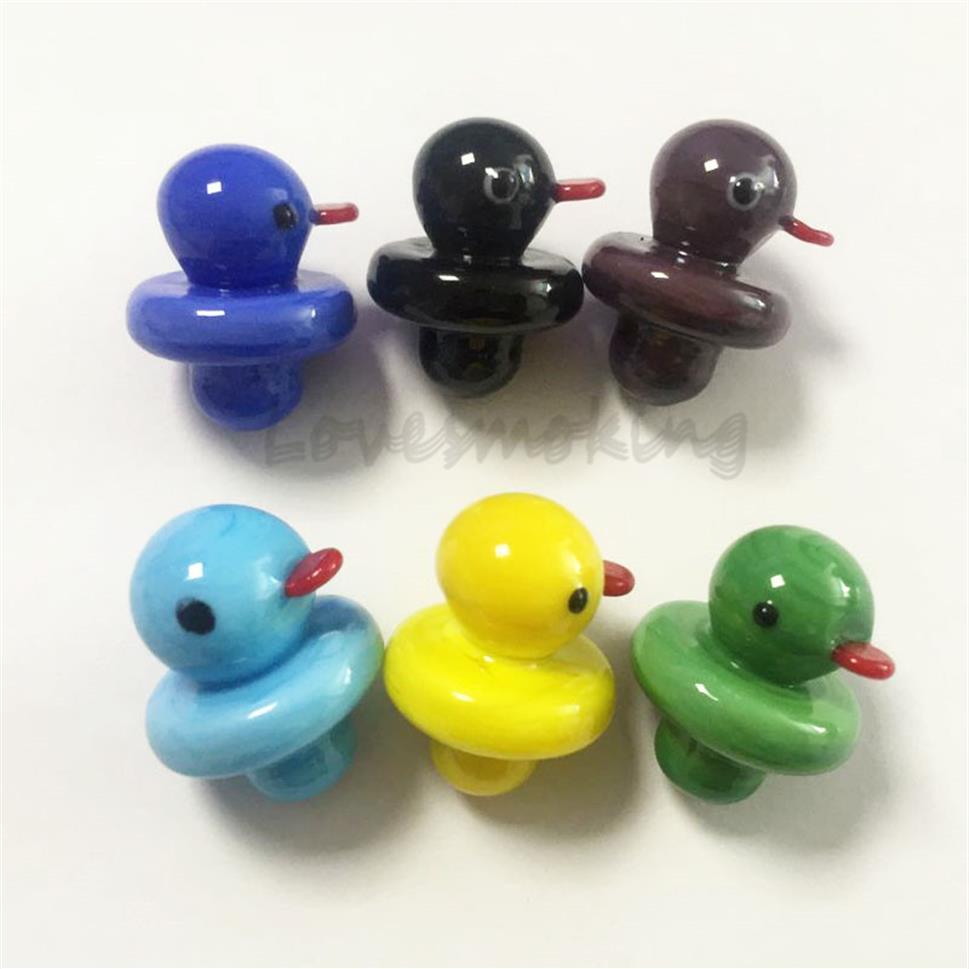 

Glass Yellow Duck UFO Carb Cap dome for glass bongs water pipes, dab oil rigs, 4MM Thermal P Quartz banger Nails231p