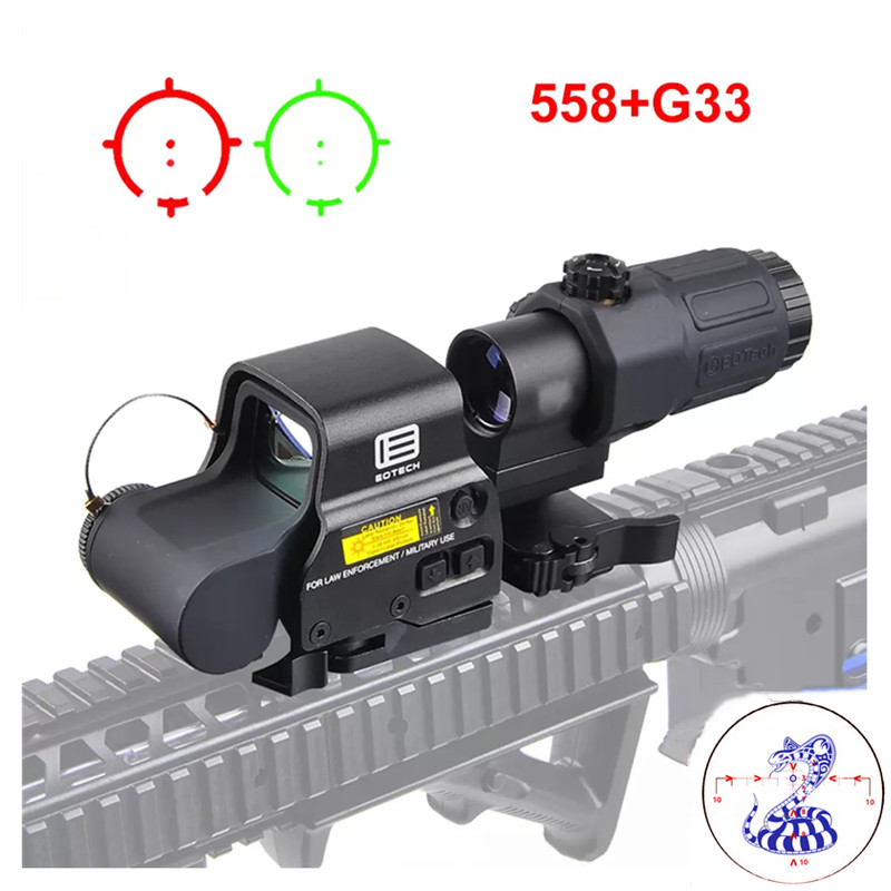 

558 G33 3x Heightening Quick Release Inner Red Dot Holographic Scope Combination Set, Customize