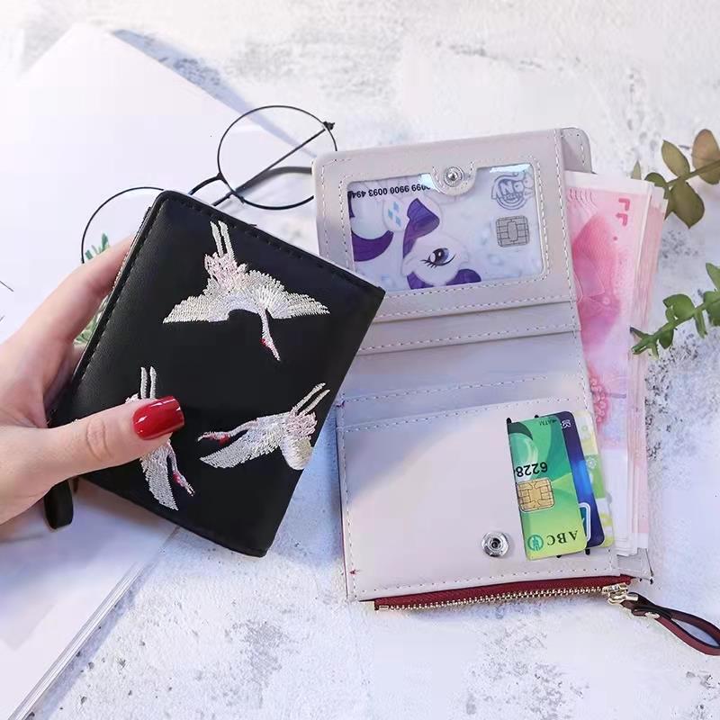 

Women Mini Wallet Pu Leather Birds Printed Zipper Coin Purse Girls Clutch Purses Business Cards Holder Ladies Pocket Pouch, Wine red