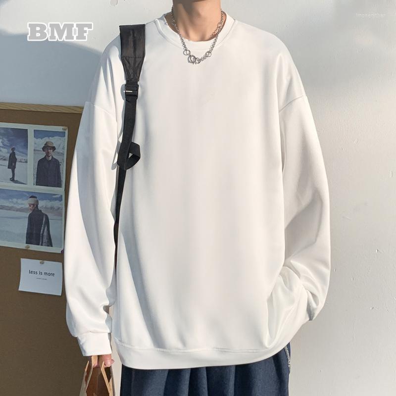 

Men's T-Shirts Korean Fashion Solid Color Casual Sweatshirt Loose Plus Size Long Sleeve Spring Autumn Kpop Oversized Couple T Shirts Men Wom, Black