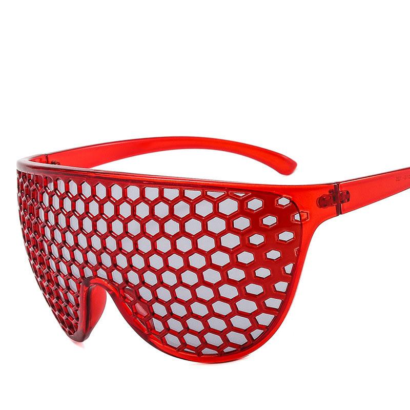 

Sunglasses Punk Large Frame One-piece Honeycomb For Men And Women Modern Party Goggles Mask Porous Hollow SunglassesSunglasses