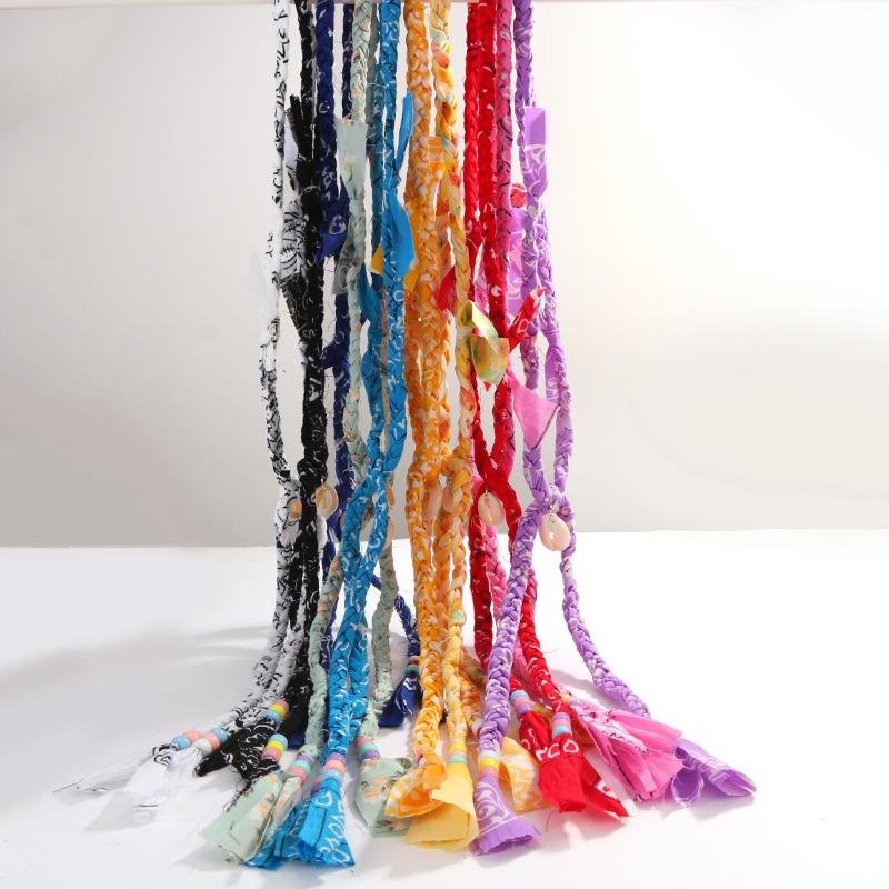 

Chains Lifefontier Bohemia Colorful Floral Fabric Twist Necklace For Women Handmade Ethnic Acrylic Beads Long Chain Jewelry